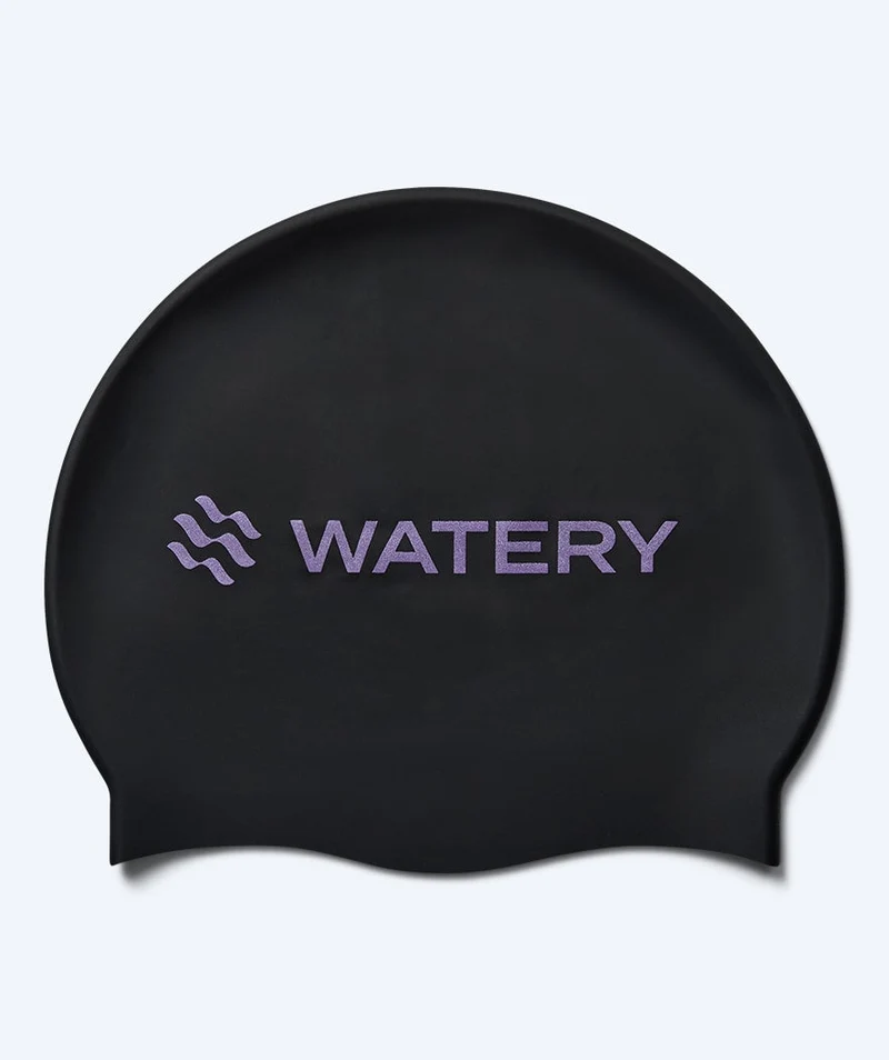 Watery Badekappe - Signature Metallic - Schwarz/Lila