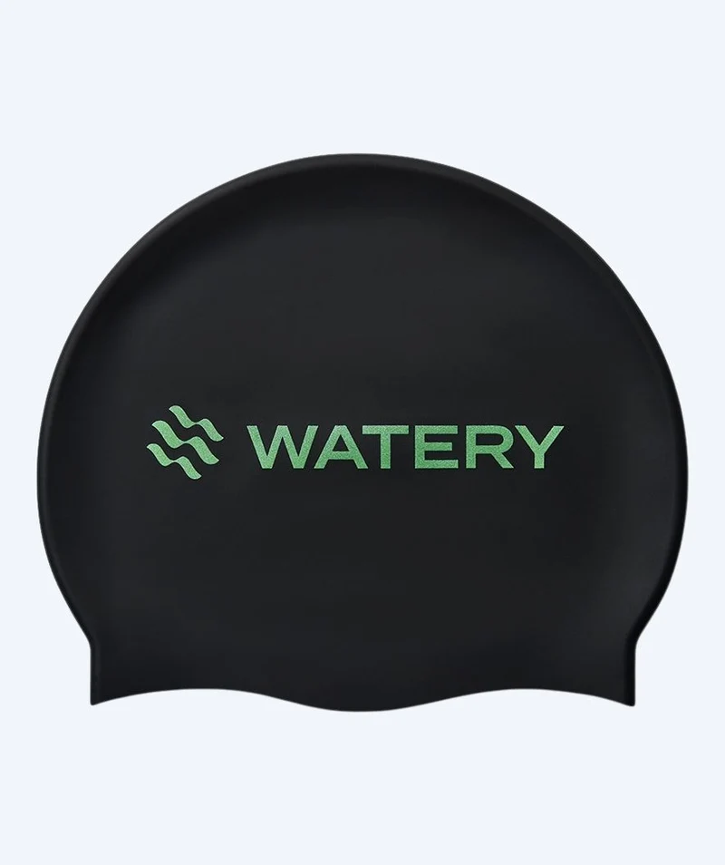 Watery Badekappe - Signature Metallic - Schwarz/Grün