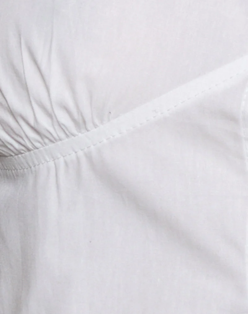 Kugy Tie Front Cami Top aus Popeline Weiß