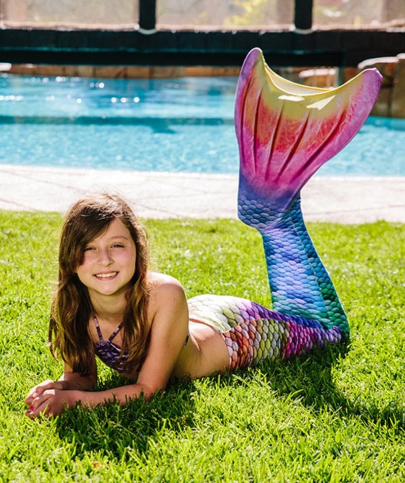 Kuaki Mermaids Meerjungfrauenschwanz für Kinder - Set - Rainbow