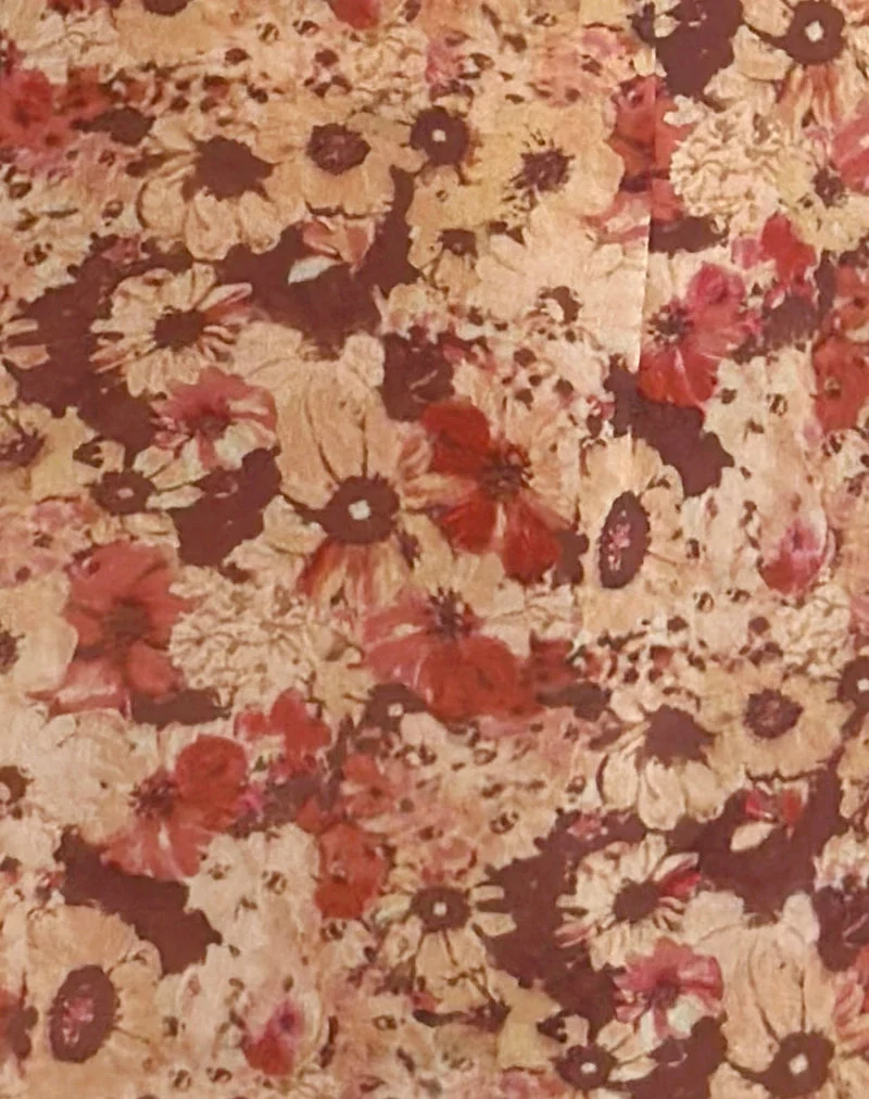 Alette Maxikleid mit Neckholder aus Chiffon mit rostiger Blume