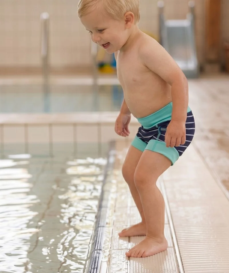 Watery Schwimmwindelhosen für Kinder - Neoprene Swim Nappy - Turquoise Stripes