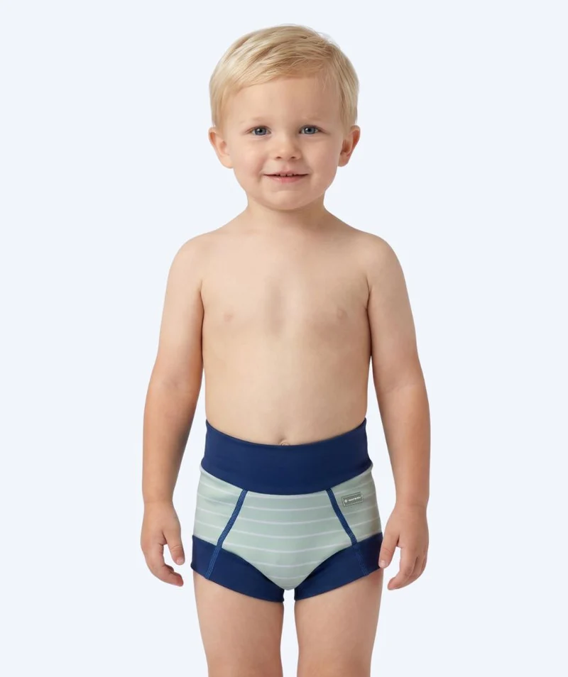 Watery Schwimmwindelhosen für Kinder - Neoprene Swim Nappy - Nordic Green Stripes