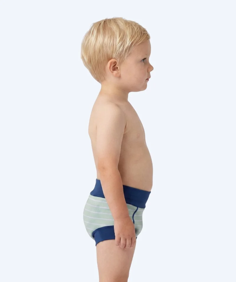 Watery Schwimmwindelhosen für Kinder - Neoprene Swim Nappy - Nordic Green Stripes