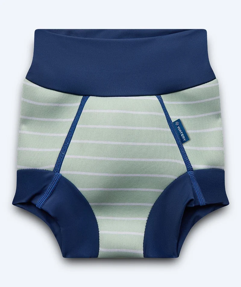 Watery Schwimmwindelhosen für Kinder - Neoprene Swim Nappy - Nordic Green Stripes