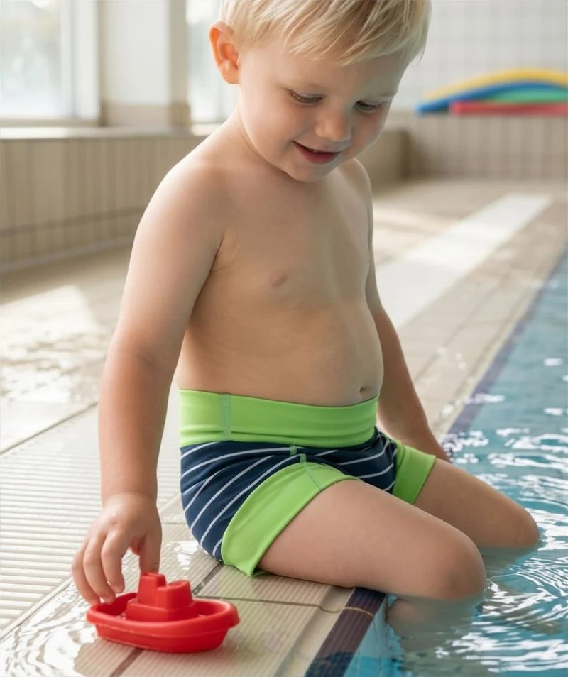 Watery Schwimmwindelhosen für Kinder - Neoprene Swim Nappy - Green Stripes