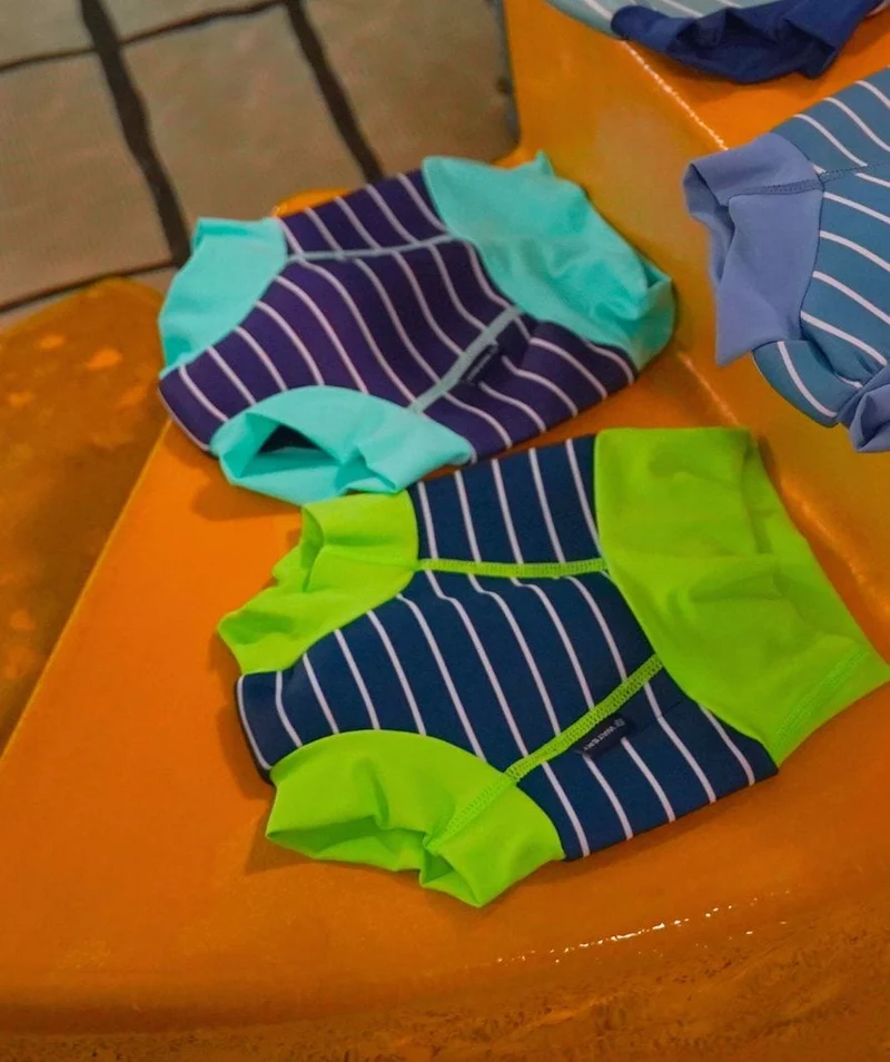 Watery Schwimmwindelhosen für Kinder - Neoprene Swim Nappy - Green Stripes