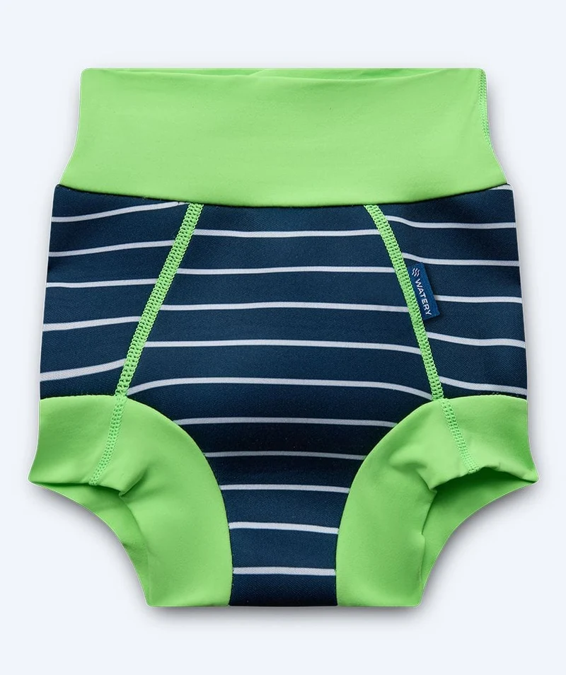 Watery Schwimmwindelhosen für Kinder - Neoprene Swim Nappy - Green Stripes
