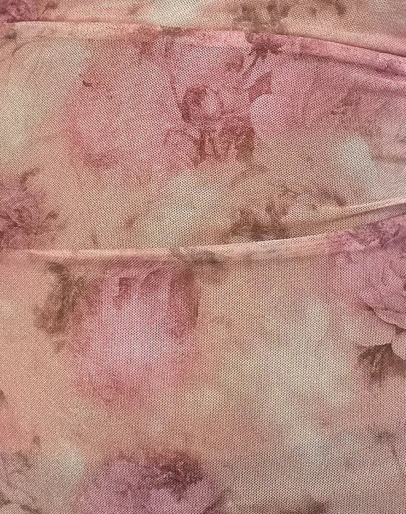 Bindu Bandeau-Top in Pfirsich mit rauchigen Blumen