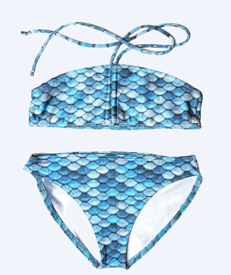 Kuaki Mermaids Meerjungfrau Bikini Top für Mädchen - Blau
