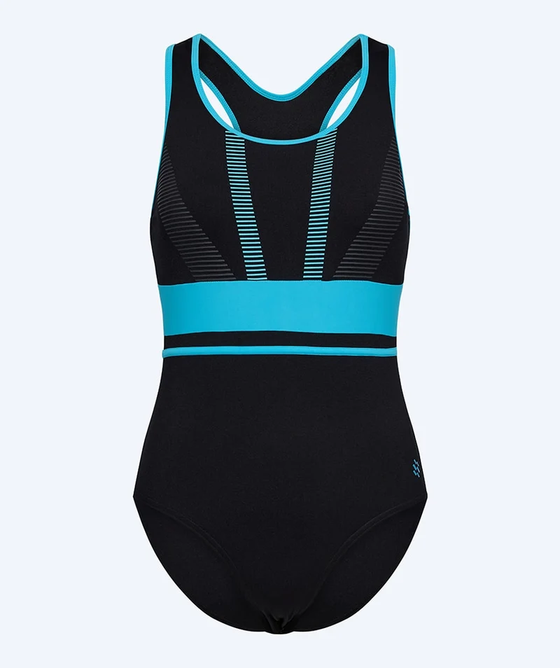Watery Badeanzug für Damen - Conway - Schwarz/Hellblau