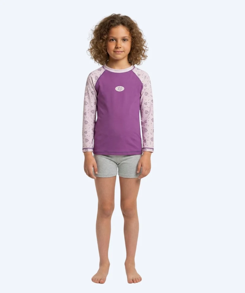 Watery UV Shirt für Kinder - Brandman Langarm Rashguard - Rosa/Lila