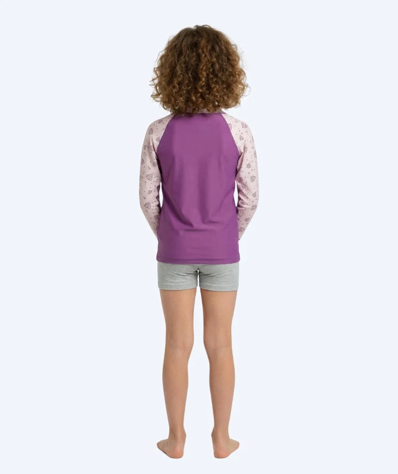 Watery UV Shirt für Kinder - Brandman Langarm Rashguard - Rosa/Lila