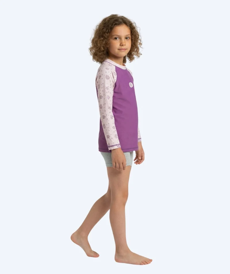 Watery UV Shirt für Kinder - Brandman Langarm Rashguard - Rosa/Lila