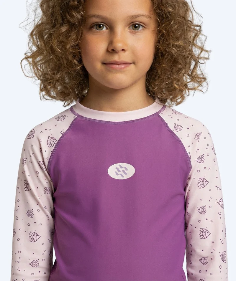 Watery UV Shirt für Kinder - Brandman Langarm Rashguard - Rosa/Lila