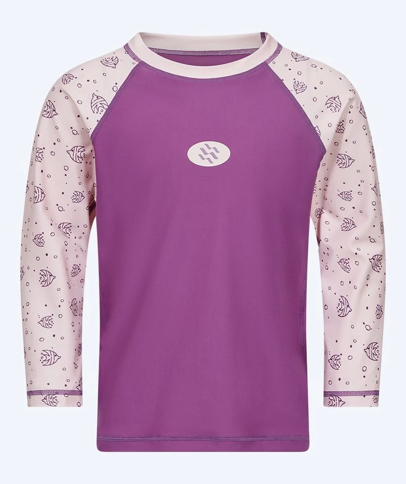 Watery UV Shirt für Kinder - Brandman Langarm Rashguard - Rosa/Lila