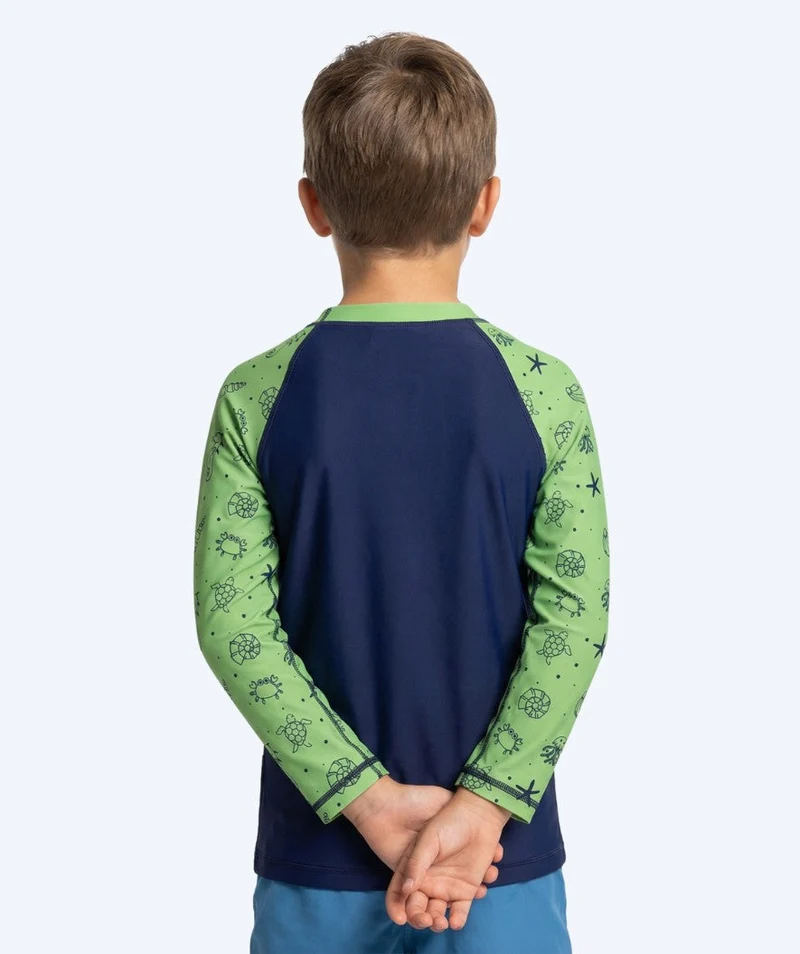 Watery UV Shirt für Kinder - Brandman Langarm Rashguard - Grün/Blau