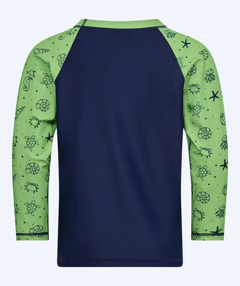 Watery UV Shirt für Kinder - Brandman Langarm Rashguard - Grün/Blau