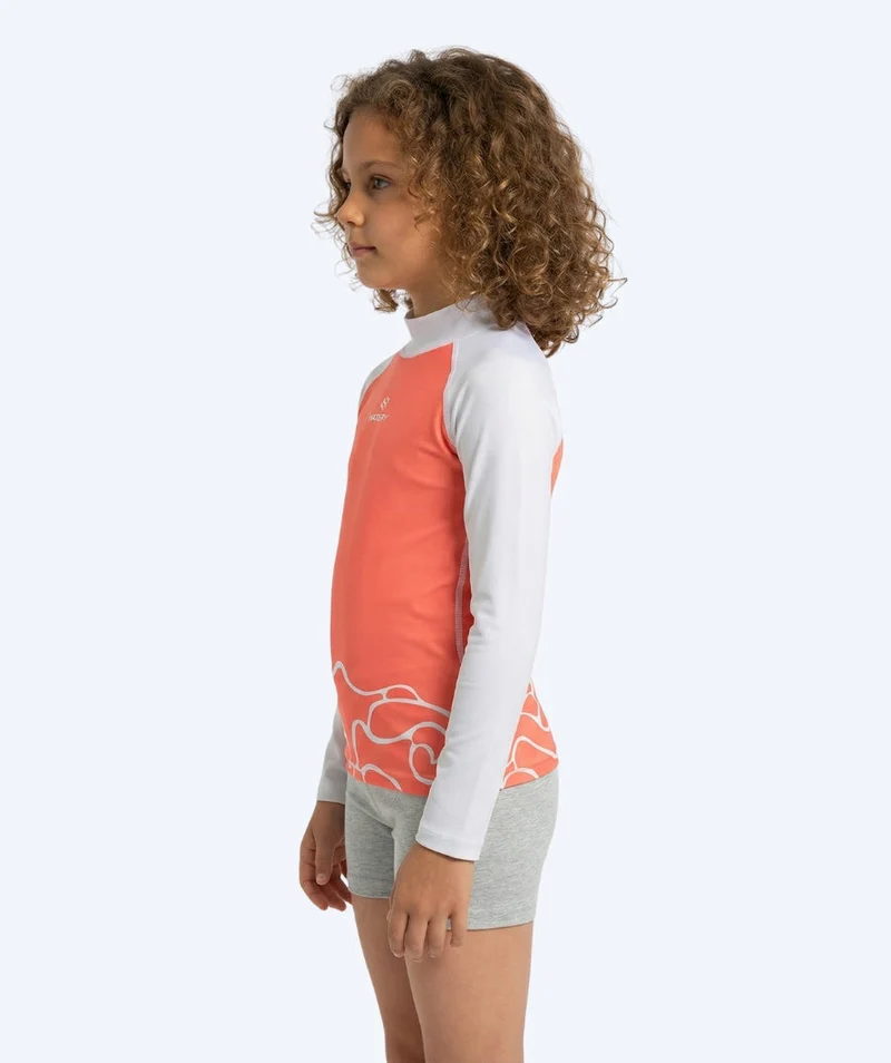Watery UV Shirt für Kinder - Chilton Langarm Rashguard - Hellrosa/Weiß