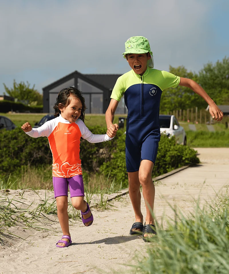 Watery UV Shirt für Kinder - Chilton Langarm Rashguard - Hellrosa/Weiß