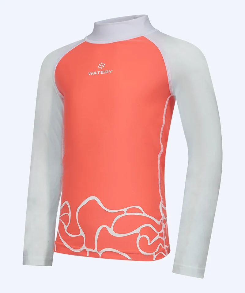 Watery UV Shirt für Kinder - Chilton Langarm Rashguard - Hellrosa/Weiß