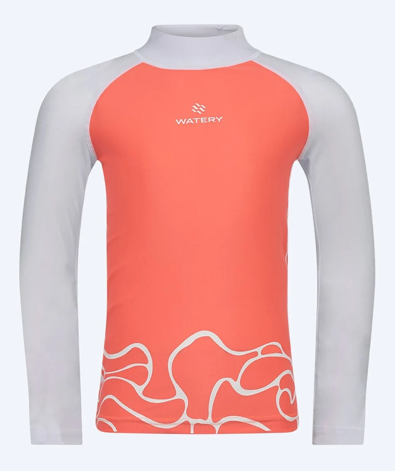 Watery UV Shirt für Kinder - Chilton Langarm Rashguard - Hellrosa/Weiß
