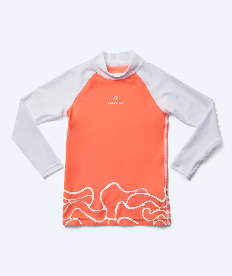 Watery UV Shirt für Kinder - Chilton Langarm Rashguard - Hellrosa/Weiß
