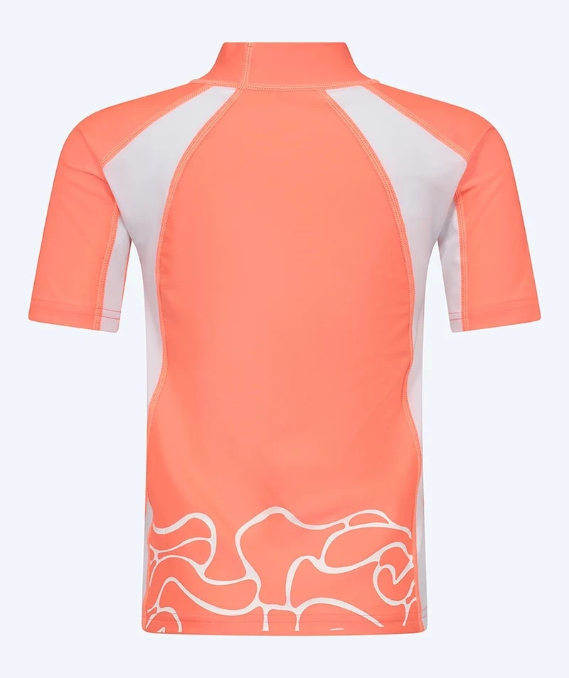 Watery UV Shirt für Kinder - Chilton Kurzarm Rashguard - Hellrosa/Weiß