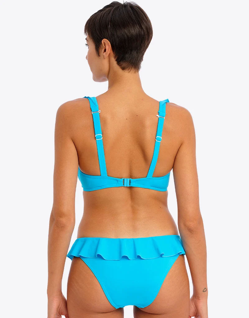 Freya Jewel Cove High Apex Plunge Bikini Top Plain Turquoise