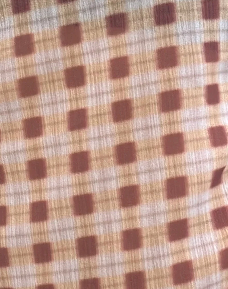 Hea Top aus Chiffon mit verschwommenem Karo Pfirsich