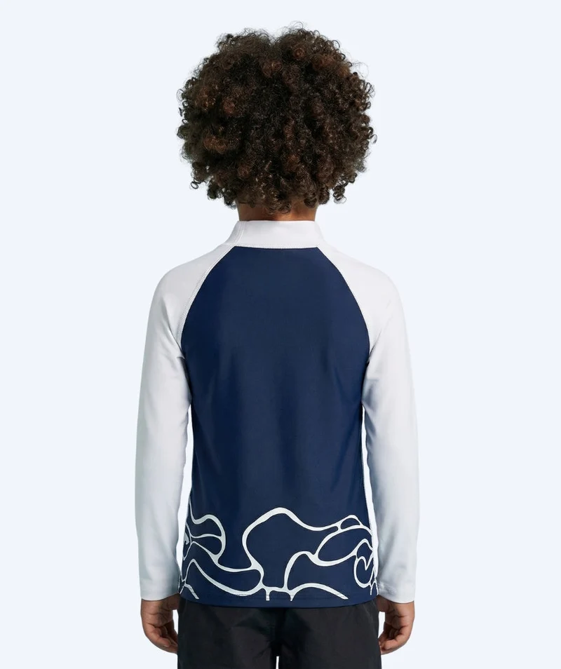 Watery UV Shirt für Kinder - Chilton Langarm Rashguard - Dunkelblau/Weiß