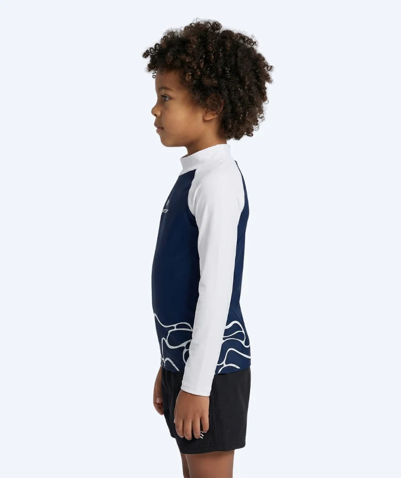 Watery UV Shirt für Kinder - Chilton Langarm Rashguard - Dunkelblau/Weiß