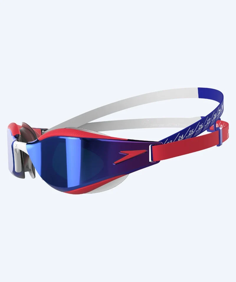 Speedo Elite Schwimmbrillen - Fastskin Hyper Elite Mirror - Rot/Blau