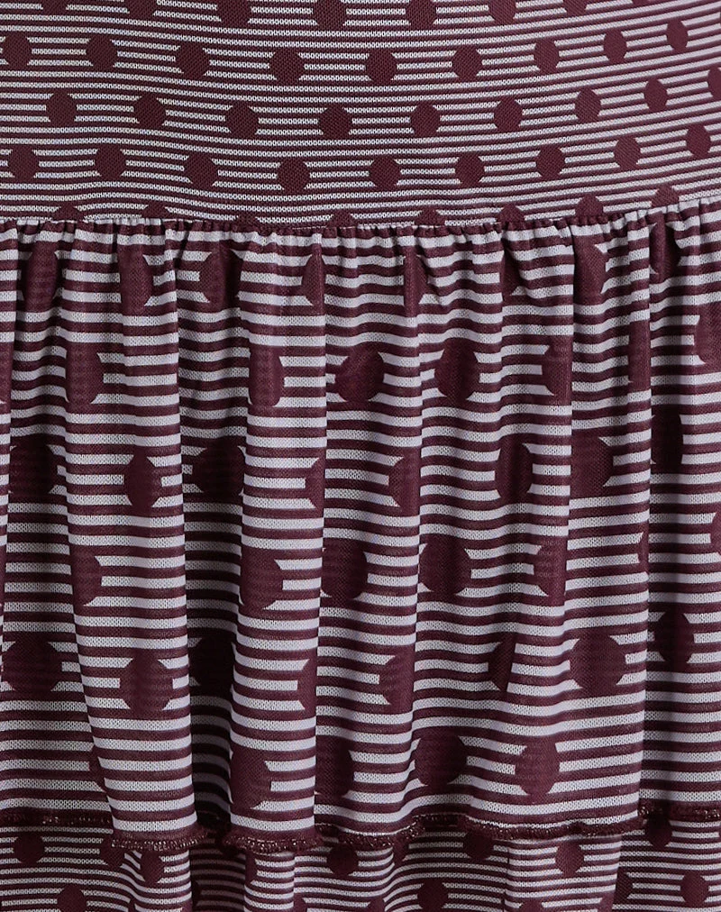 Midea Bandeau-Kleid in Polka-Pflaume gestreift