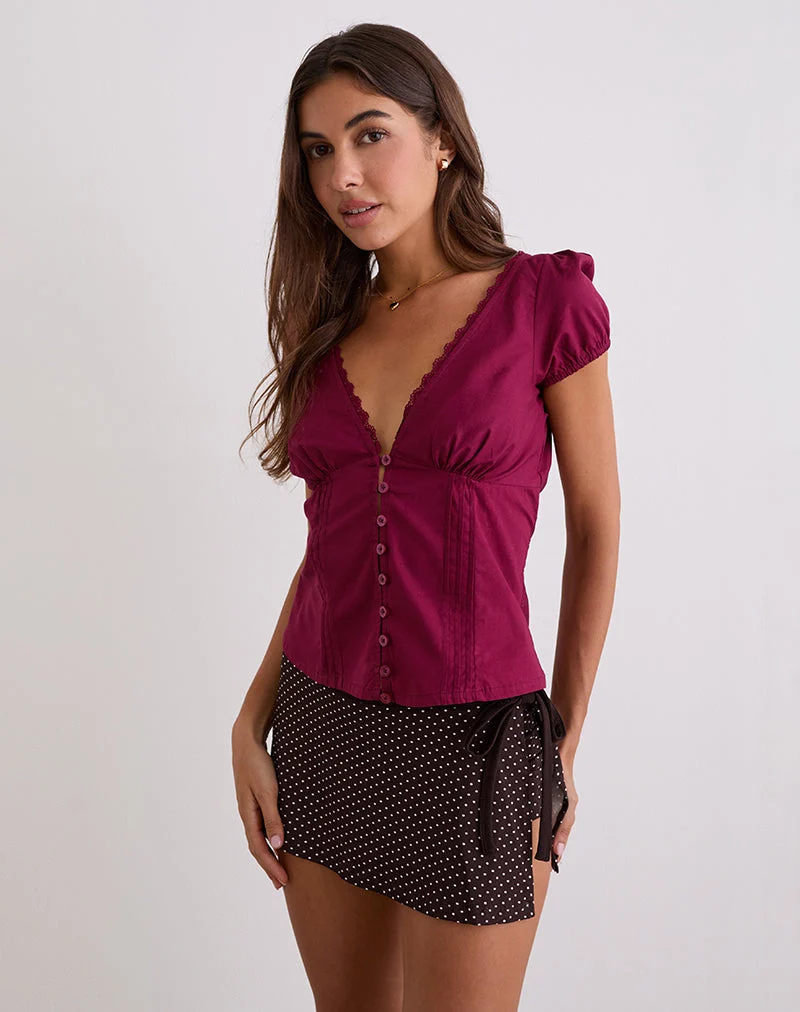 Luel Wickel-Skort in Micro Polka Braun