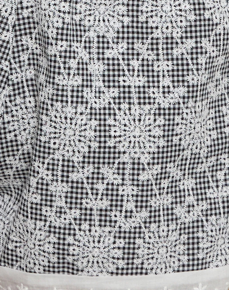 Charada Short aus geblümter Broderie Schwarz