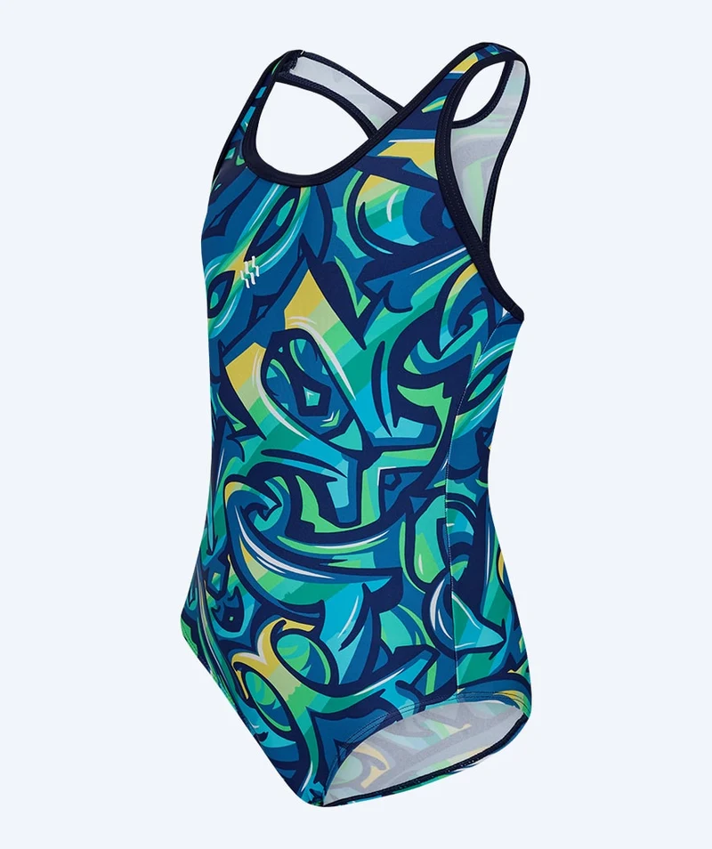 Watery Badeanzug für Mädchen - Rodney - Blau/Grün