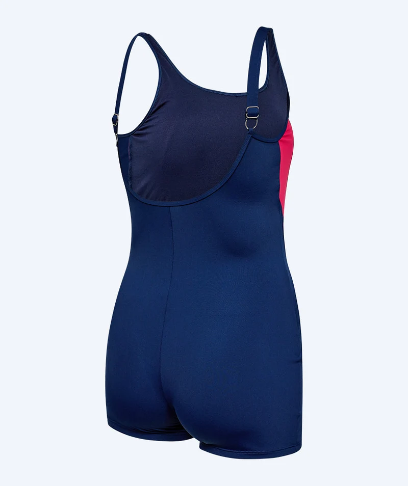 Watery Badeanzug mit Bein für Damen - Venilla - Dunkelblau/Hellrosa