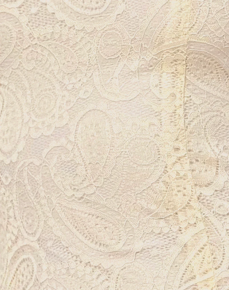 Nairi Mini-Kleid mit Neckholder aus Spitze in Creme