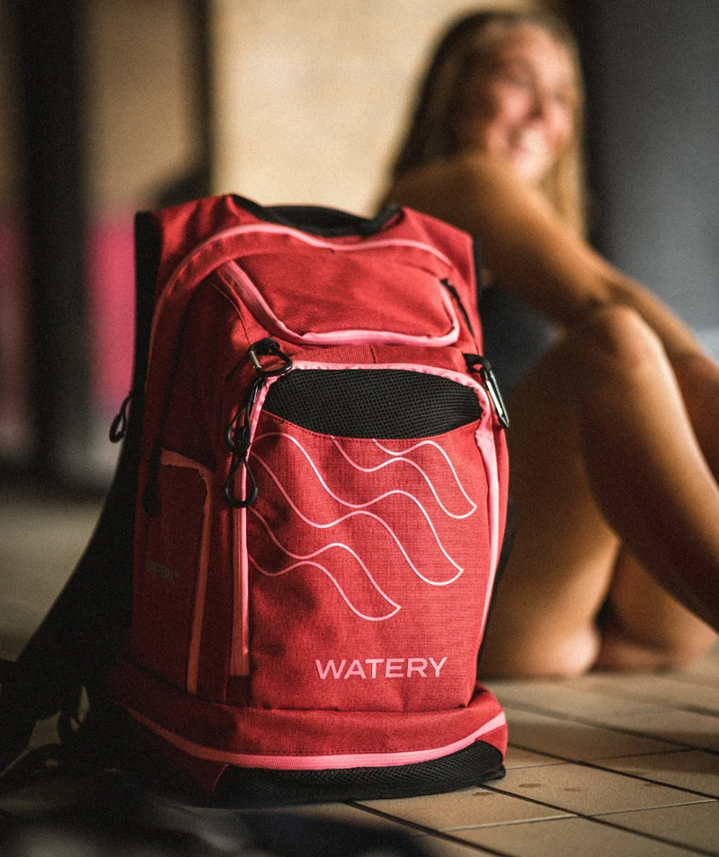 Watery Schwimmrucksack - Viper Elite 45L - Rot/Hellrosa