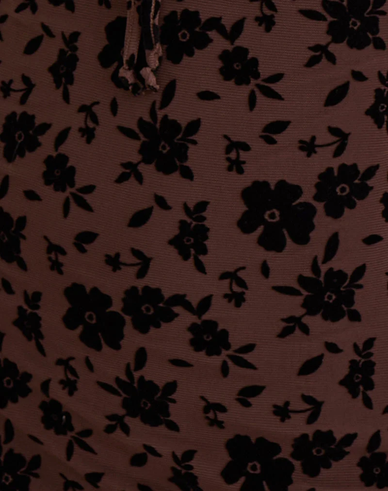Gizio Langärmeliges Minikleid in Garden Floral Braun