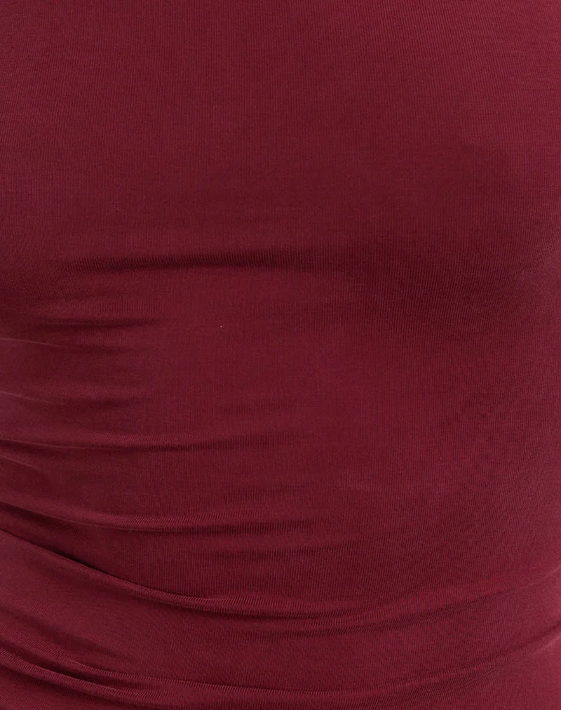 Lorie Neckholder-Top aus Cupro Dunkelrot
