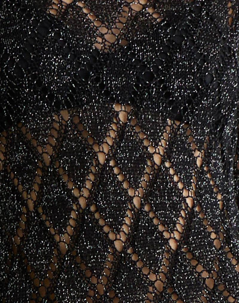 Tate Pullover in Schwarz Metallic