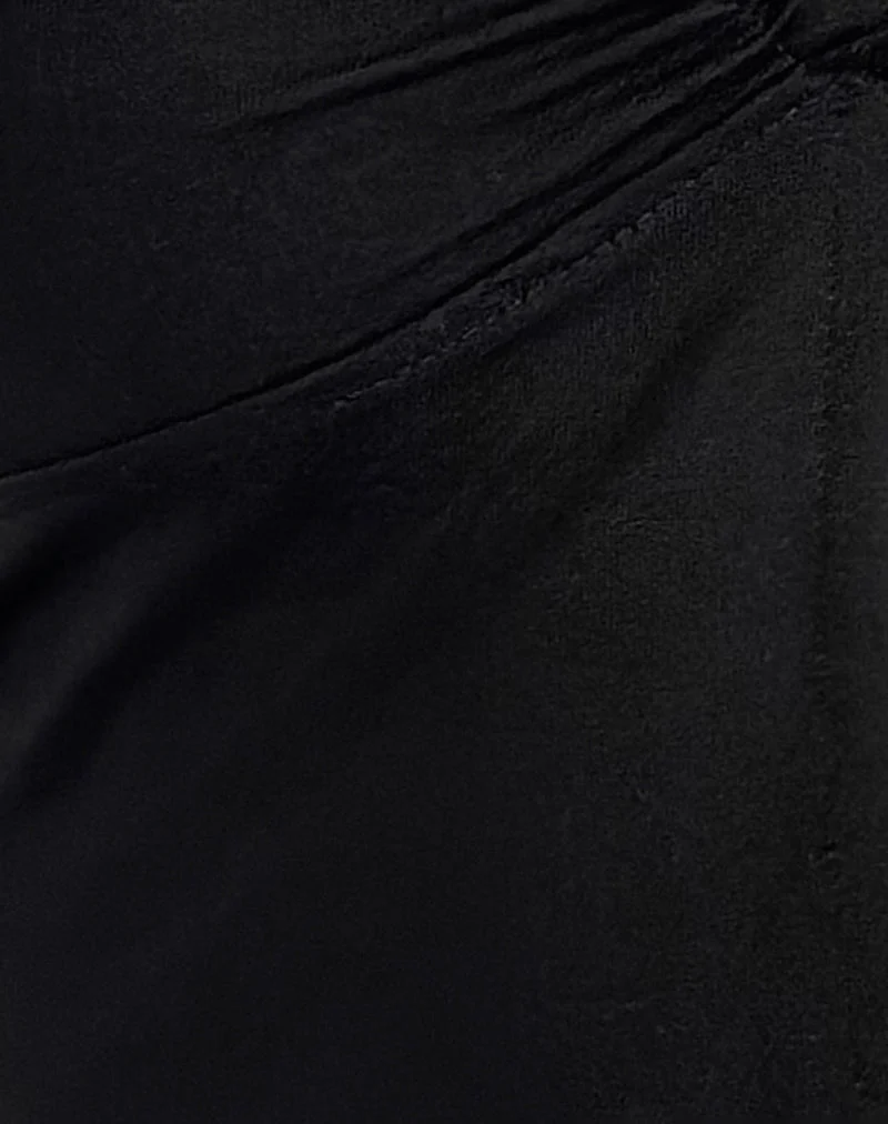 Brea Hardware Schmetterling Top aus Rayon Jersey Schwarz