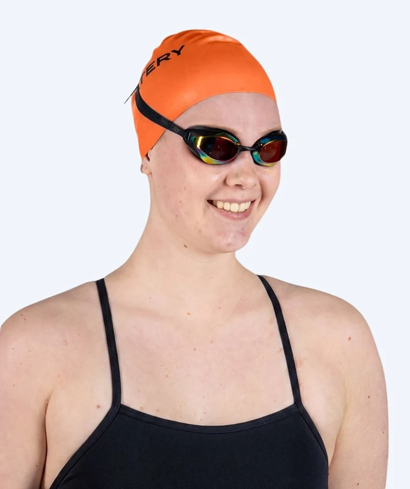 Watery Badekappe für langes Haar - Signature - Orange