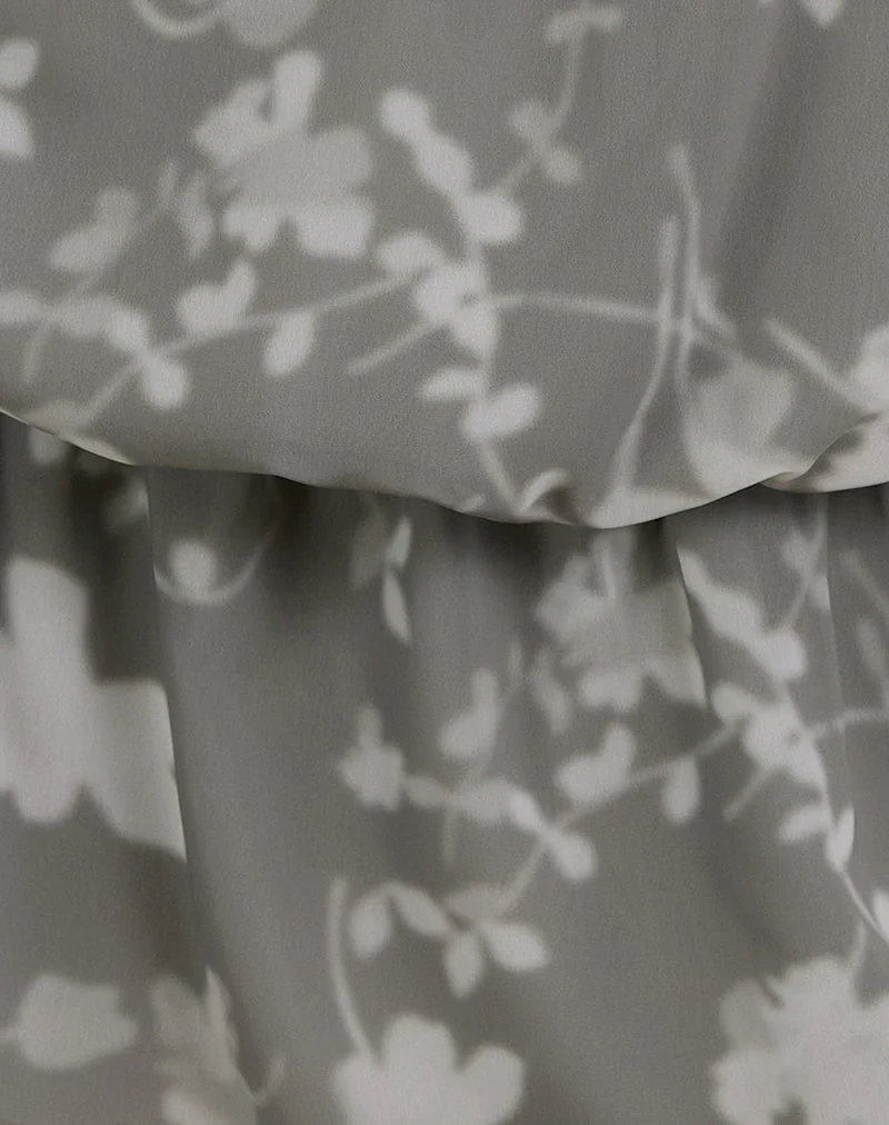 Veloria-Minikleid mit Neckholder-Ausschnitt in „Blurred Floral Grey“