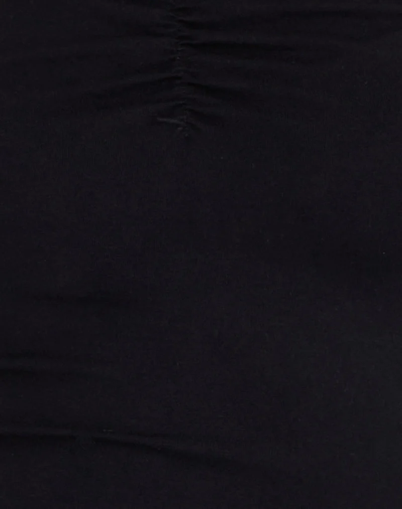 Mayomi Schulterfreies gerüschtes Top in Schwarz