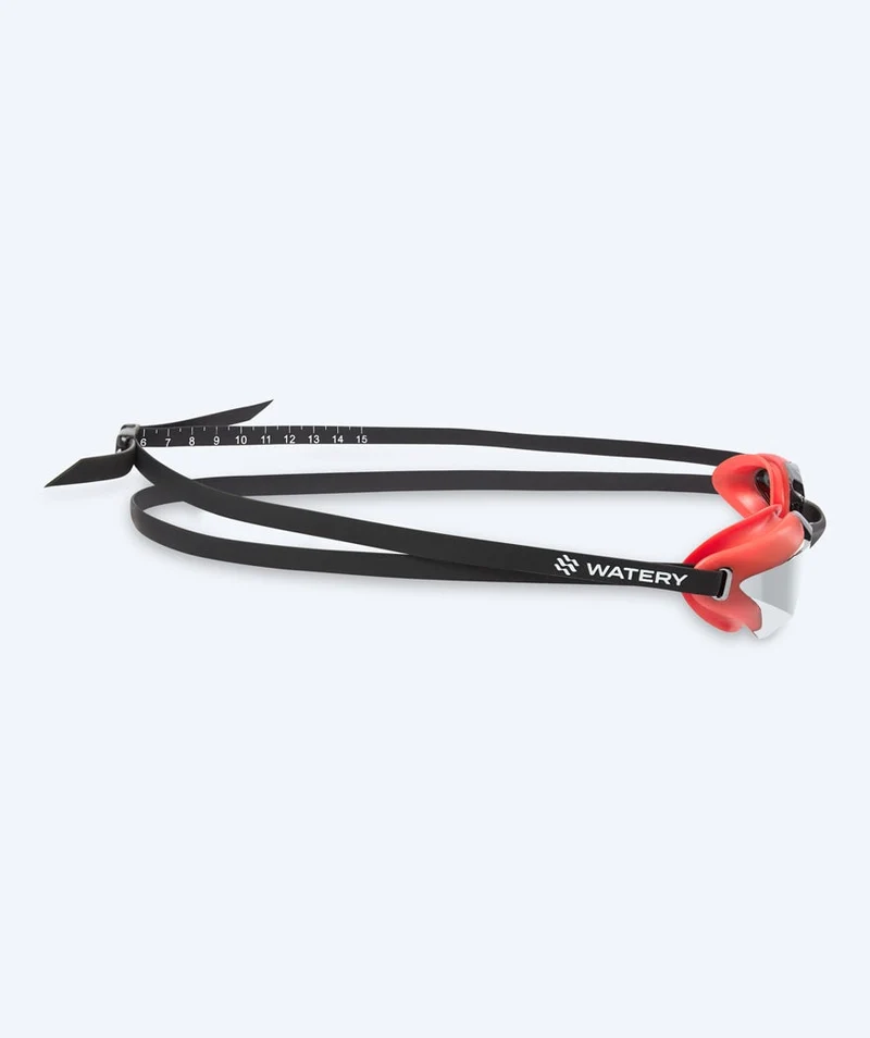 Watery Elite Schwimmbrillen - Poseidon Ultra Mirror - Rot/Silber