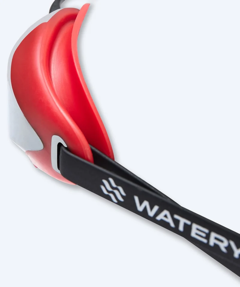 Watery Elite Schwimmbrillen - Poseidon Ultra Mirror - Rot/Silber