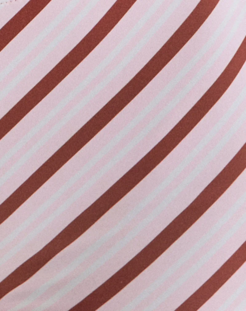 Ciana Hot Pants in Diagonalstreifen Rosa